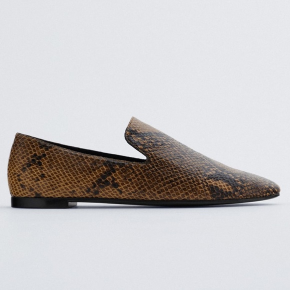 Zara Snake Low Heel Loafers NWT - Picture 6 of 8